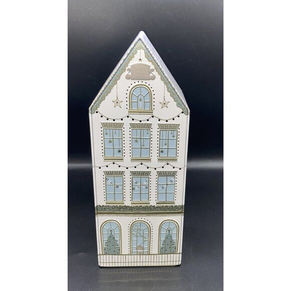 M&S Marks & Spencer Christmas Cookie Tin House LED Light Up Holiday 10" Empty - Picture 4 of 16